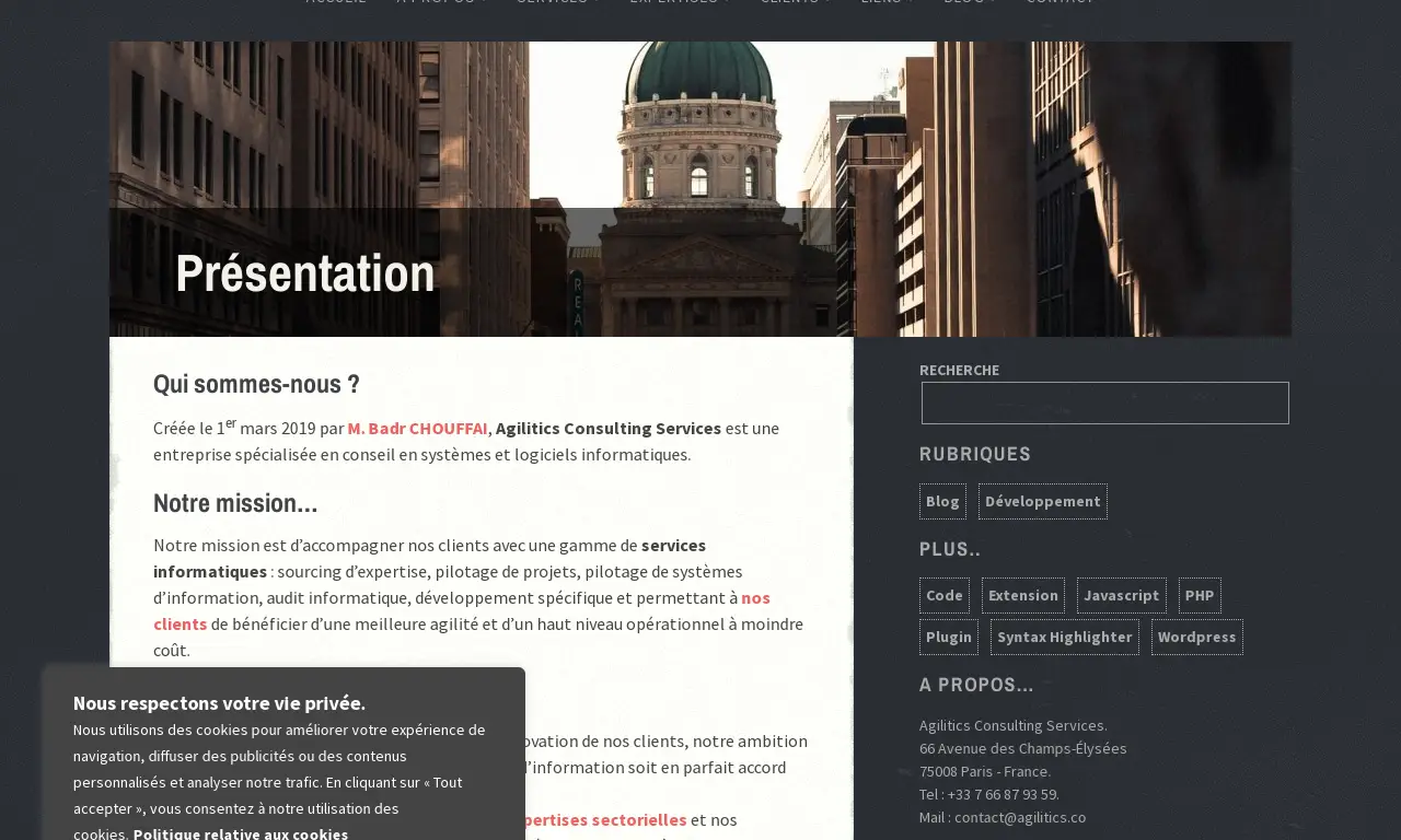 Agilitics Consulting Services – nouveau site