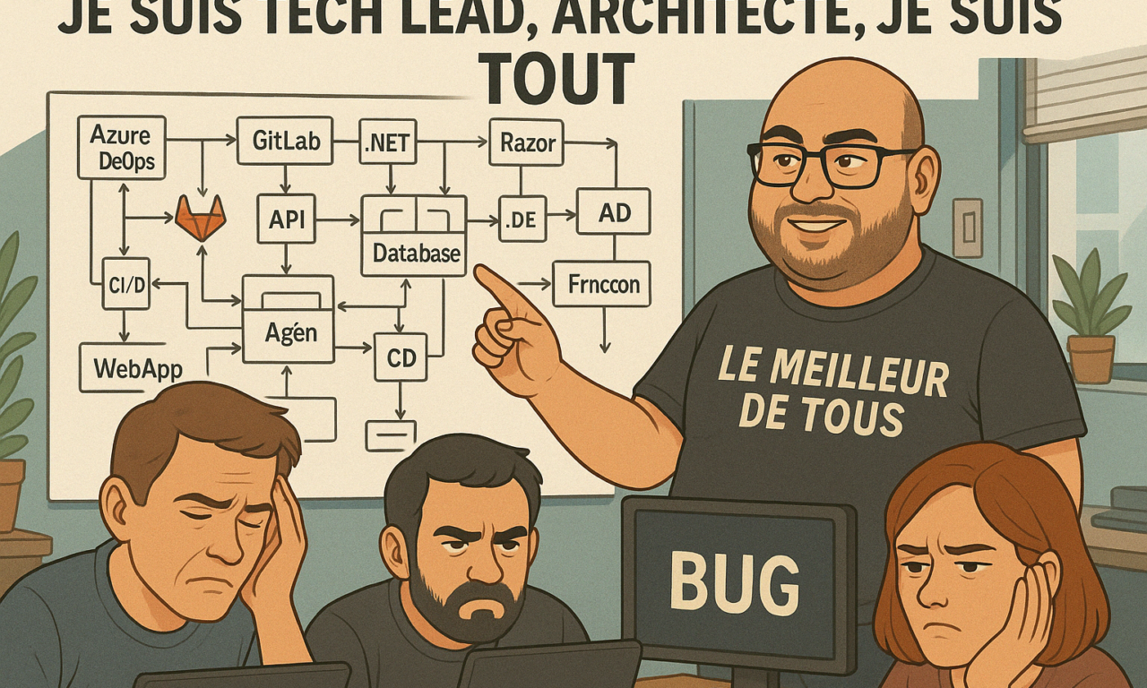 Le Gourou architecte — Tech Lead Senior — Maître du Bug et Prophète du chaos syntaxique
